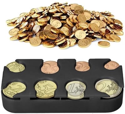 Euro munthouder - Georganiseerd muntsysteem - Zwart - muntenverzamelaar - muntendispenser voor 1 cent tot 2 euro - Geschikt voor t