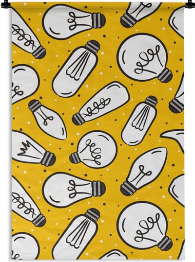 Wandkleed - Wanddoek - Cartoon - Lampen - Patronen - 60x90 cm - Wandtapijt