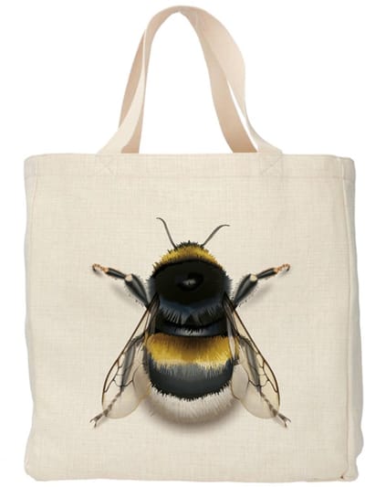 Shopper - Tas - Design - Insect - Hommel - Linnen - Kleurvast