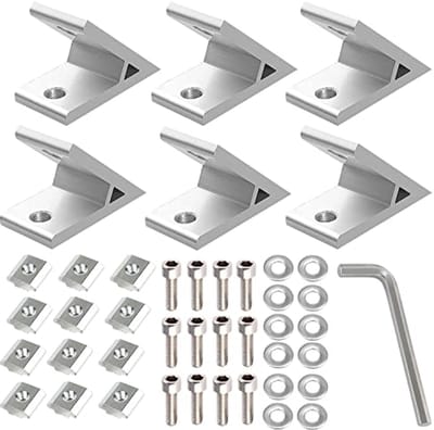 Hoekverbinder 45 graden voor aluminium profielen - 6 stuks