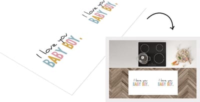 Keukenloper - Loper keuken - Quotes - Regenboog - Jongen - I Love You Baby Boy - Zoon - Spreuken - 120x60 cm - Keukenloper vinyl