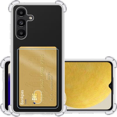 Hoesje - Geschikt voor Samsung Galaxy A13 4G - Met Pashouder en Kaarthouder - Telefoon Hoes Shockproof - Siliconen Case - Back Cover - Shock Proof - Pasjes Houder - Transparant