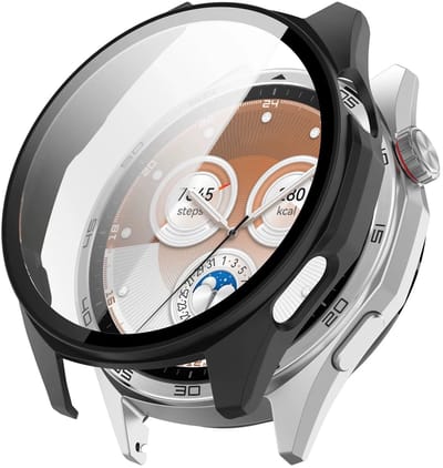 Stravo Screen protector case voor Huawei Watch GT 6 - 46mm - Full Cover Hard Case / Beschermend Hoesje - Zwart - HUAWEI WATCH GT6 46mm screenprotectors
