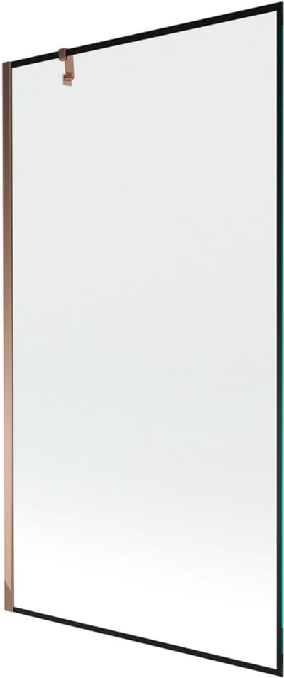 Mexen Next 1-delige douchewand 100 x 150 , zwart frame, roze goud - 895-100-000-00-70-60