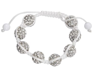 Behave Geknoopte armband met kralen en steentjes