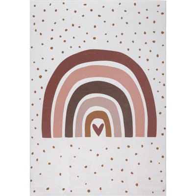 Muratap Kindervloerkleed boho regenboog multi wasbaar antislip- 80x150 cm