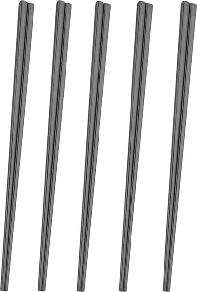 House of Husk Chopsticks Set - Koreaanse Eetstokjes - Vaatwasserbestendig - RVS - 5 Paar - Zwart
