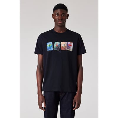 Paul Smith Mens Reg Fit Ss T Shirt Seeds Very Dark Navy Größe: S | Bedruckte T-Shirts Outlet | Herren | Blau