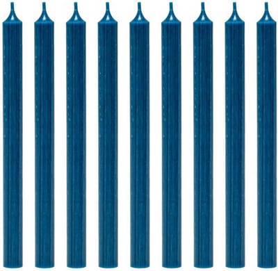 Cactula mooie lange dinerkaarsen 28 cm Donkerblauw 18 stuks | 10 branduren