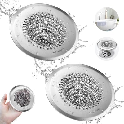 Haarvanger Afvoer - Afvoerzeef Douche - Voorkomt Verstoppingen - Slipvast Ontwerp - 11.2 cm Diameter - Zilver