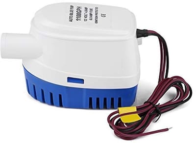 Allecto - Automatische verklikkerpomp - Marinepomp - Waterdicht en duurzaam - Wit en blauw - 1100 - Geschikt voor bootbilges - 12V