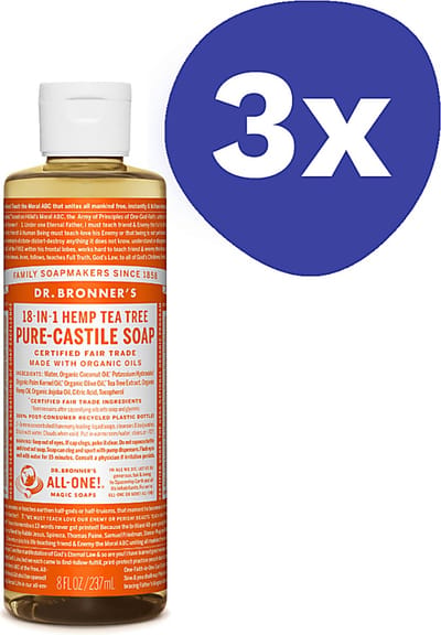 Dr. Bronner's Tea Tree Vloeibare Zeep (3x 237ml)