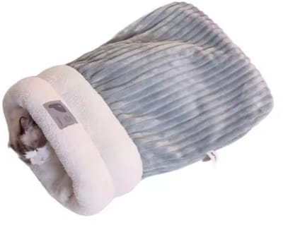 Nieuwe Huisdier Slaapzak – Winter Semi-Gesloten Warm Imitatie Dons Pluche Kattennest voor Katten en Honden – Comfortabel Slaapbed voor Thuis