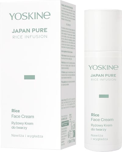 Yoskine Japan Pure Rice Infusion Gezichtscrème – Intense Hydratatie met Rijstextract + Hyaluronzuur – Voedende Dag- & Nachtcrème – Voor Alle Huidtypes – 50 ml