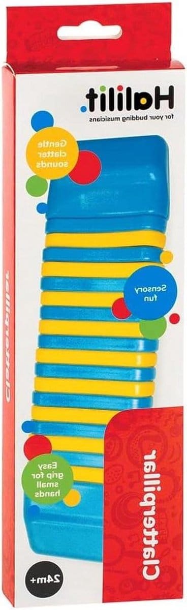 Muziekinstrument Rammelaar - Rups Instrument - Baby Muziek Ontdekken - Ontwikkelt Ritme Gevoel - Small - Geel