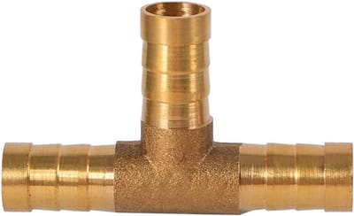 3-way brandstofslang connector voor gas, messing adapter en 10mm slangpakking voor optimale aansluiting