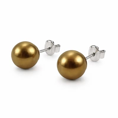Behave Parel Oorstekers 8 mm Goudkleur / Brons – Klassieke Pareloorbellen Dames – Oorknopjes – Nikkelvrij – Cadeau voor Haar