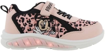 Disney Minnie - Schoenen voor meisjes met lichtjes - Minnie Mouse Sneakers voor kinderen met klittenband - Lichtgevende kindersneaker - Maat 24 - Roze