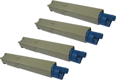 KATRIZ® huismerk toner voor OKI 43459321 BK( 2500 pagina's)+ 43459322 M(2000 pagina's) + 43459323 C(2000 pagina's) + 43459324 Y (2000 pagina's) | 4 stuks| Geschikt voor OKI C3520 OKI C3530 OKI MC360