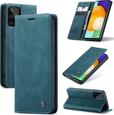 Casemania Hoesje Geschikt voor Samsung Galaxy A71 Emerald Green - Dunne Portemonnee Book Case - Slim Wallet Case met Pasjeshouder
