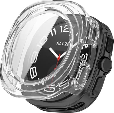 By Qubix - Hard case met screen protector (waterdicht) - Transparant - Geschikt voor Samsung Galaxy Watch Ultra / Ultra 2 - 47mm