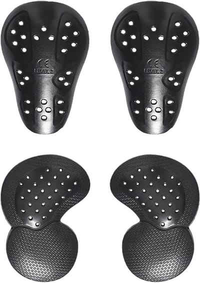 Knie en Heup Beschermers - Motorbroek Pads - Motorrijden Bescherming - CE Niveau 2 - 4 Stuks - Zwart