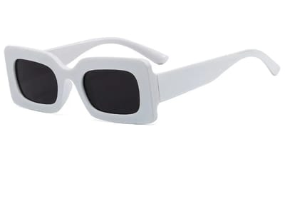 Loud and Clear® - Zonnebril - Festival Bril - Rave Bril - Festival - Wit - Rechthoekig