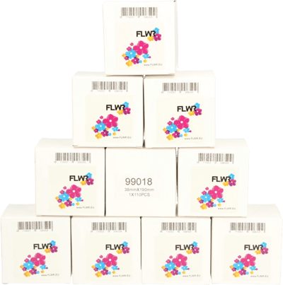 FLWR - Labelprintrol / 99018 10-pack / Wit - Geschikt voor Dymo