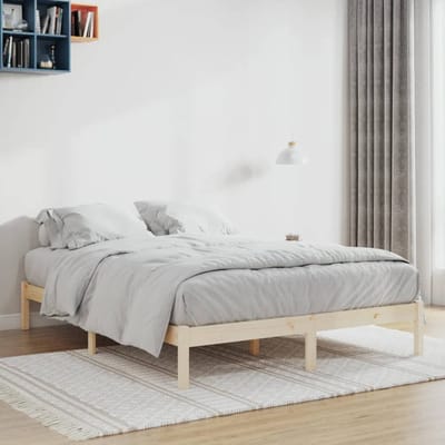 vidaXL - Bedframe - zonder - matras - massief - grenenhout - 152x203 - cm - Queen