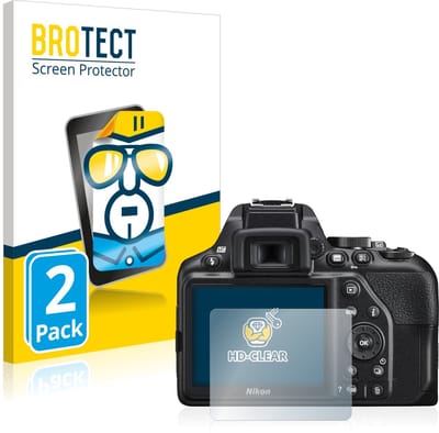 BROTECT - Screenprotector voor Nikon D3500 / D3300 - Folie Beschermfolie transparant 2 Stuks