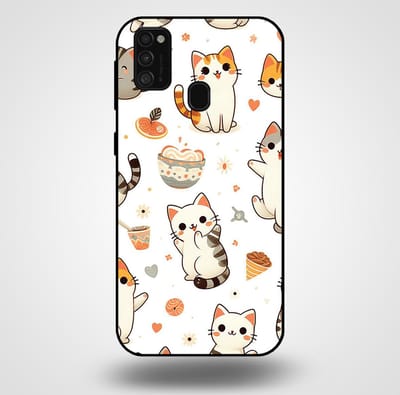 Smartphonica Telefoonhoesje voor Samsung Galaxy M31 met katten opdruk - TPU backcover case katten design geschikt voor Samsung Galaxy M31