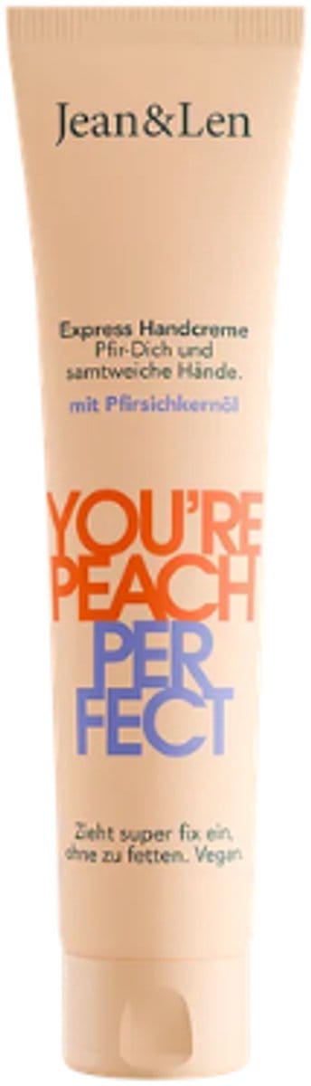 Jean & Len Handcrème You're Peach Perfect - 75 ml | Met Sheaboter & Perzikgeur - Hydraterende Handverzorging - Vegan
