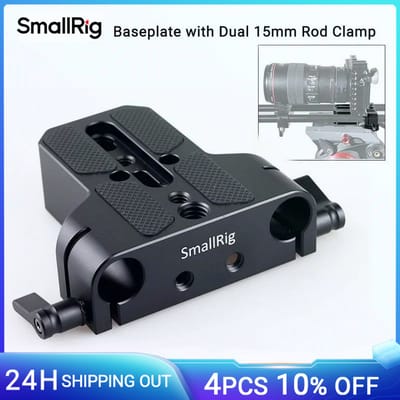 SmallRig Camera Bodemplaat Met Dual 15mm Rod Rail Klem voor Sony FS7 A7 Serie voor Canon C100 C300 C500 voor Panasonic GH5 1674