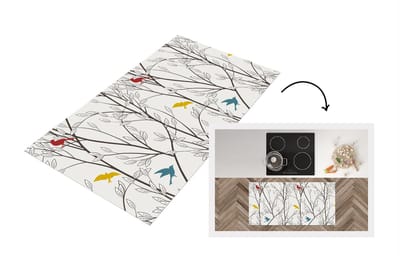 Keukenloper - Loper keuken - Patronen - Planten - Vogel - 120x60 cm - Keukenloper vinyl