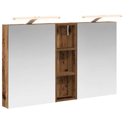 vidaXL - Badkamerkast - set - 3 - st - 100 - x - 10,5 - x - 60,5 - cm - Bewerkt - hout
