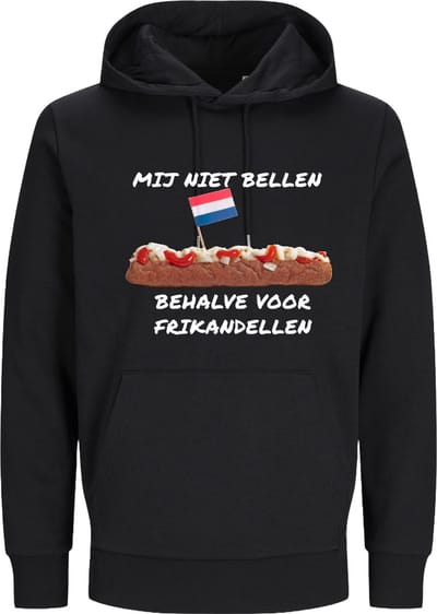 Grappige hoodie - Mij niet bellen behalve voor frikandellen - Maat S