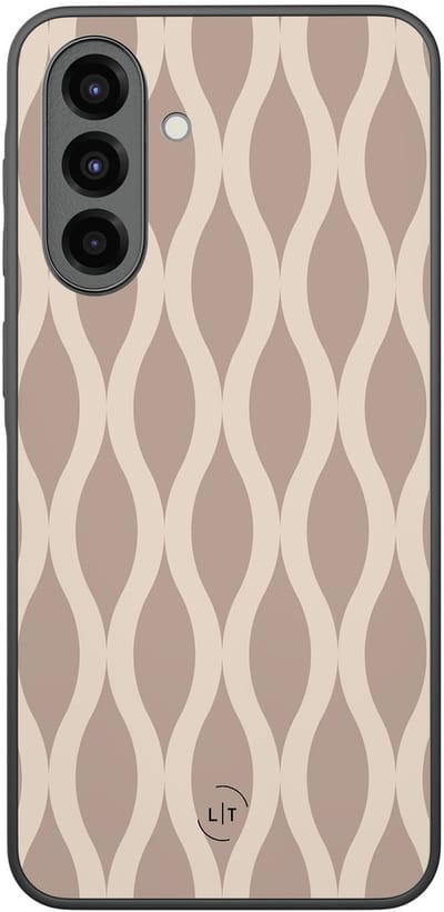 Leuke Telefoonhoesjes - Hoesje geschikt voor Samsung Galaxy A36 - Abstract beige - Backcover zwart - Print / Illustratie - Beige