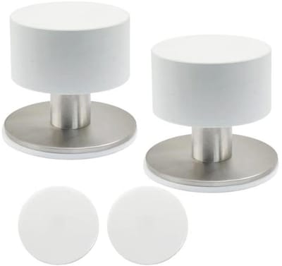 Zelfklevende deurstopper 2 stuks met rubberen bumper en roestvrijstalen afwerking, 40 mm diameter, perfecte wand- of vloerdeurhouder
