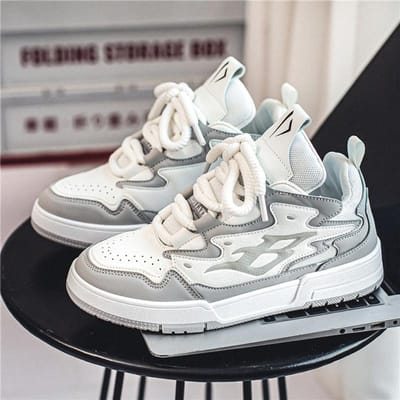 Nieuwe Brood Heren Sneakers PU Designer Platform Ademend Chunky Skate Schoenen Casual Laag uitgesneden Gevulkaniseerd Atletisch Heren Schoeisel 39 grijze kleur