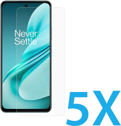 Glasplaatje Geschikt voor: Oneplus Nord N30 SE - 5x Screenprotector - screen protector - glas - bescherm - beschermglas