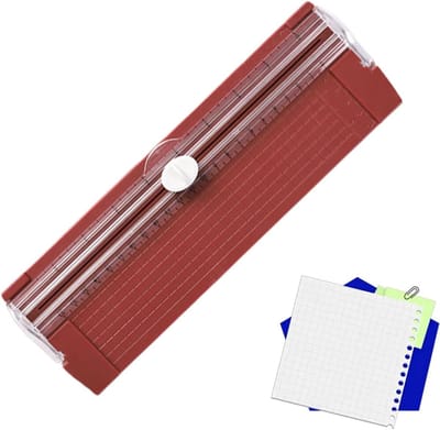 Papier Snijder - Rechte Snijmachine - Kaarten Maken - Stabiele Lijngeleiding - 26.7 cm Lengte - Rood