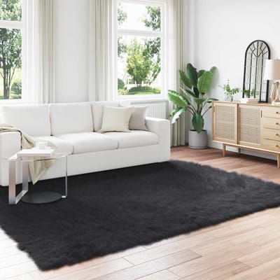 vidaXL - Tapijt - van - imitatie - schapenvacht - TAFALLA - Zwart - 200 - x - 280 - cm