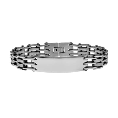 ID-Armband Heren - Gepolijst - Mat RVS - Schakels Armband - 19cm Binnenmaat x 13mm Breed