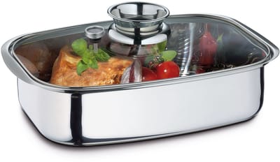 Küchenprofi Cook - Braadpan - 6 liter - 36x24 cm- Rechthoekig - Roestvrij staal - Zilver