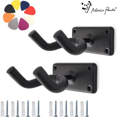 Twee stuks Gitaar muurbeugel met 8 Plectrum-Gitaarhouder-Muurbeugel voor Gitaar Viool Basgitaar Ukelele Mandoline- Metaal Rechthoek