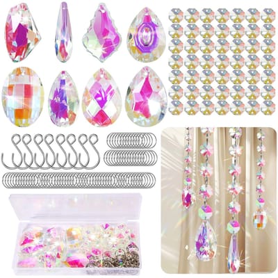 Dailygoods - Regenboog Prisma Zonnevanger - Doe-het-zelf Kits - Creëer unieke decoraties - 166 Stuks - Hangend Kristallen Zonvangers - Voor Huis, Tuin...