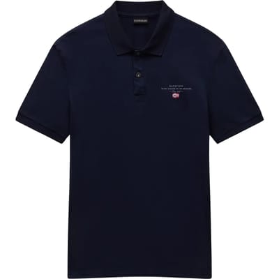 Classic Short Sleeve Polo with Button Fastening - Blue Polo Shirts