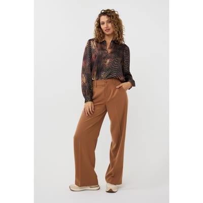 EsQualo Blouse Basic Sneaky Eve Print Maat: 34 | Longsleeves Outlet | Dames | Zwart