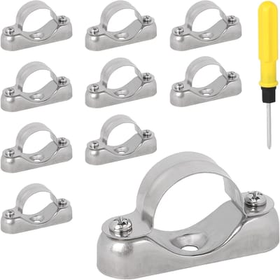 10 Stuks RVS Buisklemmen, Wandmontage Beugels voor 1-1/4" (32mm) Buizen, Geschikt voor PVC Pijp Bevestiging en Ondersteuning
