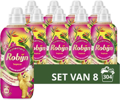 Robijn - Wasverzachter - Tropical - 8 flessen - 304 wasbeurten - Voordeelverpakking